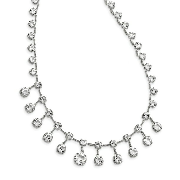 Diamond2Deal Silver-Tone Crystal Necklace for Women